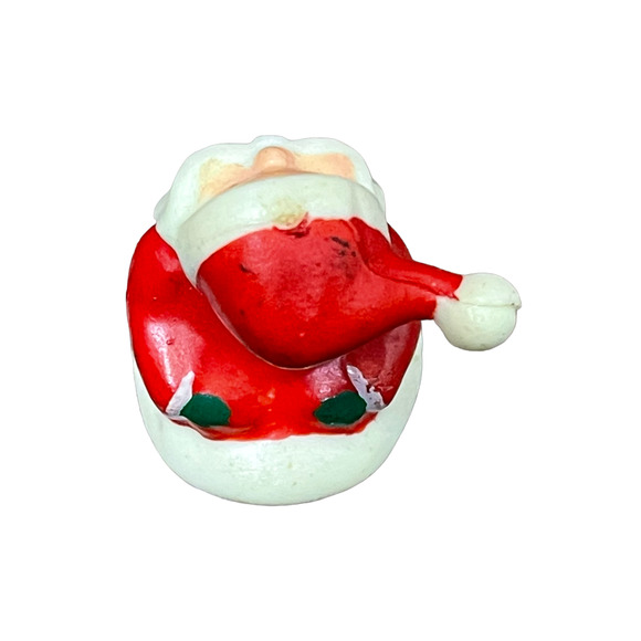 Vintage Santa Plastic Mold Figurine 2" Whistling Hands Behind Back Christmas - Picture 6 of 6